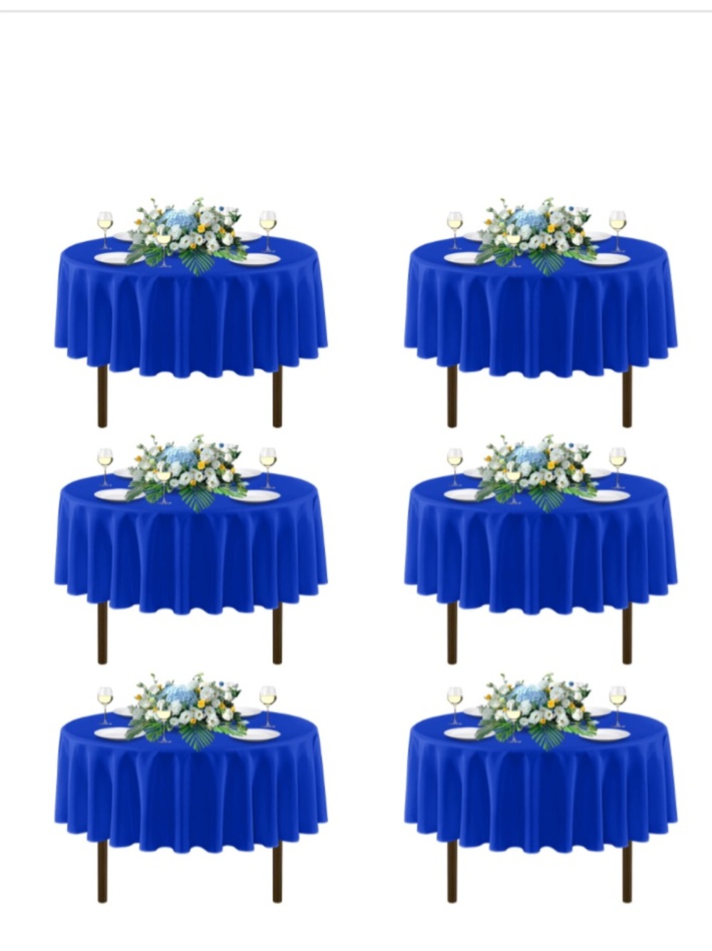70” Round Tablecloth (6-pack) - ROYAL BLUE